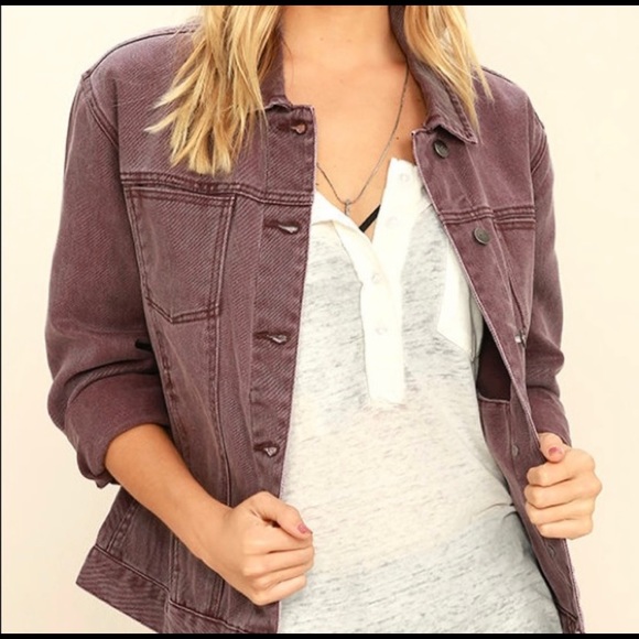 RVCA Jackets & Blazers - RVCA Roadworthy Washed Plum Denim Jacket Size XS